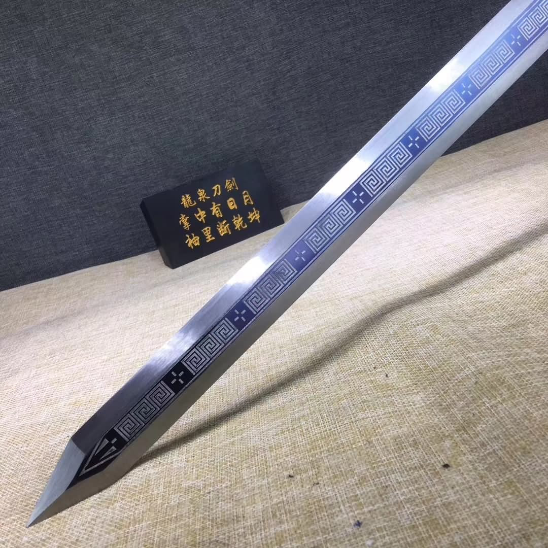 Han jian,High carbon steel etch blade,Solid wood scabbard,Alloy - Chinese sword shop