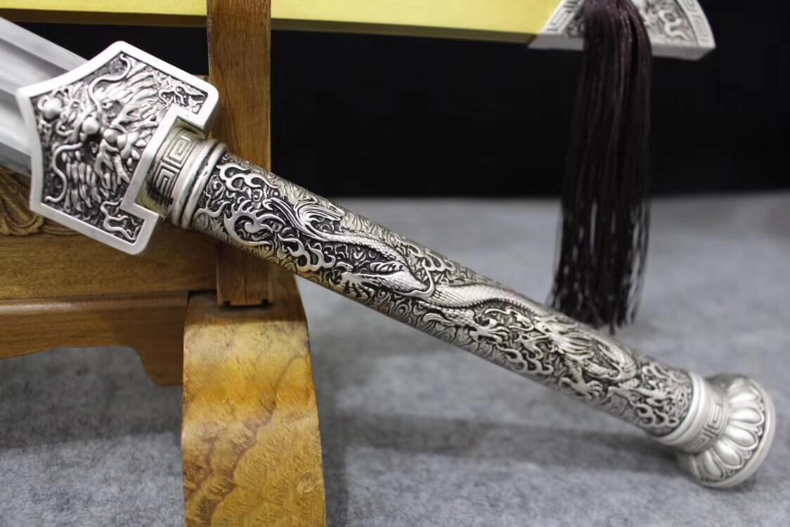Han jian,Hand Forged,Heat Tempered,High manganese steel blade,Alloy - Chinese sword shop