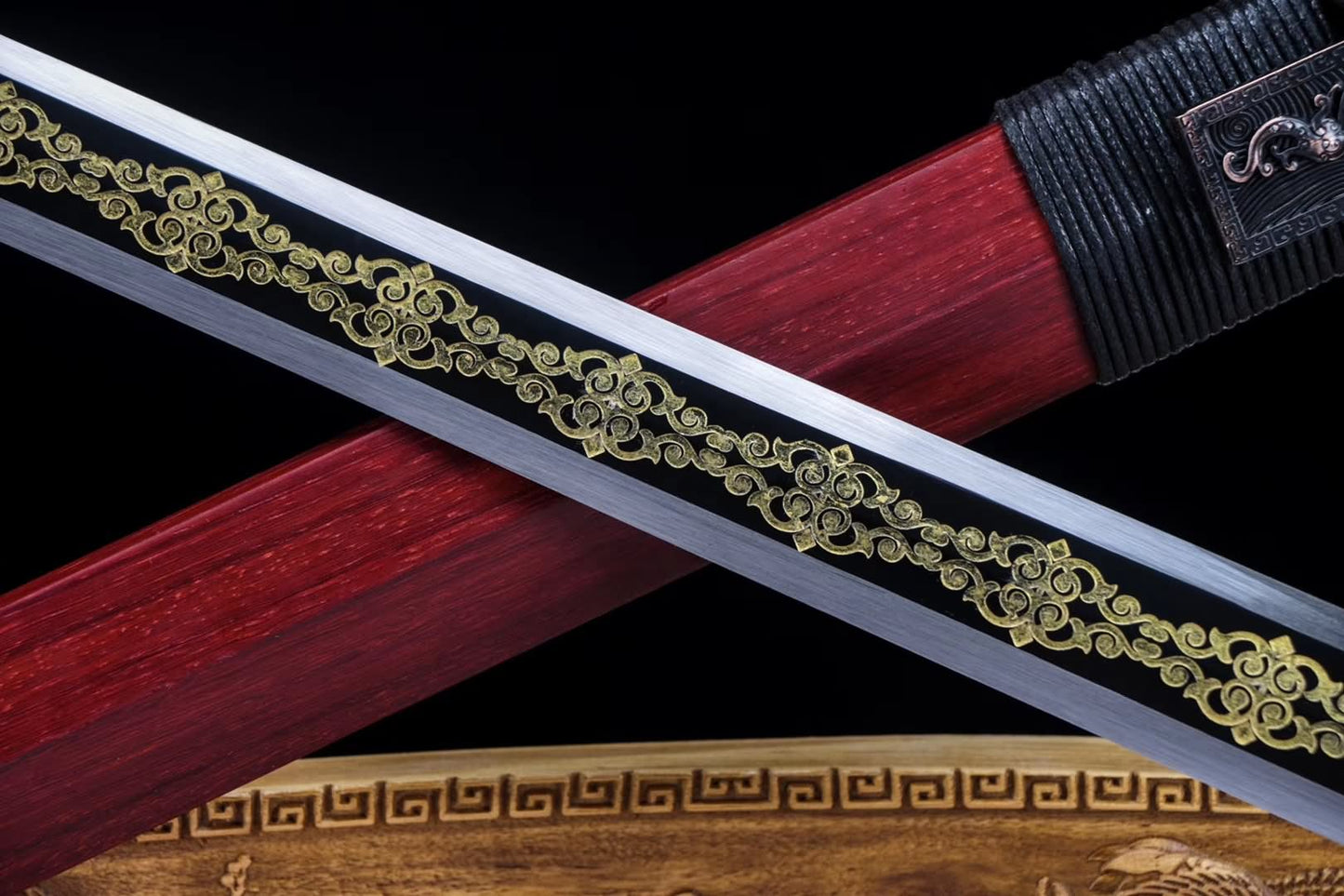 Han jian sword,Etch blade,Redwood scabbard - Chinese sword shop