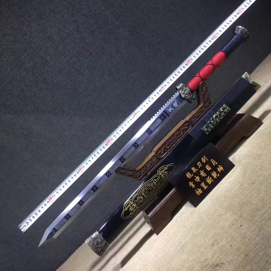 Han jian,High carbon steel etch blade,Solid wood scabbard,Alloy - Chinese sword shop