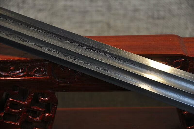 Big Dipper han jian,Damascus steel bade,Black scabbard,Brass fittings - Chinese sword shop