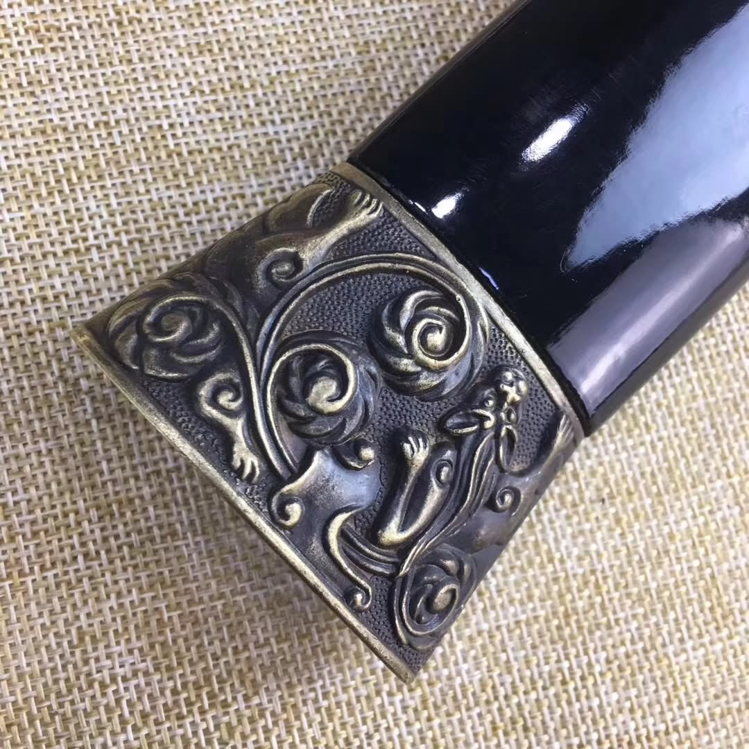 Han jian,High carbon steel etch blade,Solid wood scabbard,Alloy - Chinese sword shop