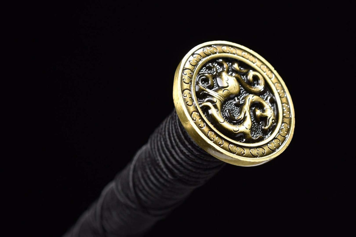 Han jian sword,High carbon steel etch blade,Red wood scabbard - Chinese sword shop