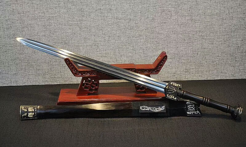 Big Dipper han jian,Damascus steel bade,Black scabbard,Brass fittings - Chinese sword shop