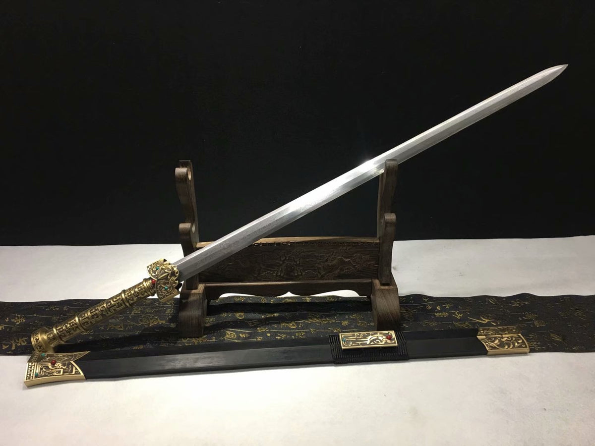 Han jian sword,Damascus steel blade,Brass fittings - Chinese sword shop