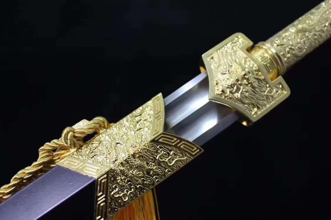 Han jian sword,High carbon steel grooves blade,Alloy scabbard - Chinese sword shop