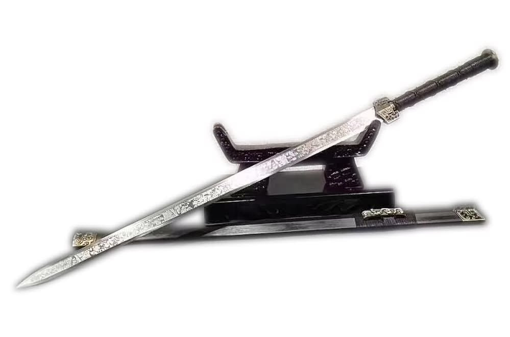 Han jian,High carbon steel etch blade,Black wood,Alloy,Chinese sword - Chinese sword shop