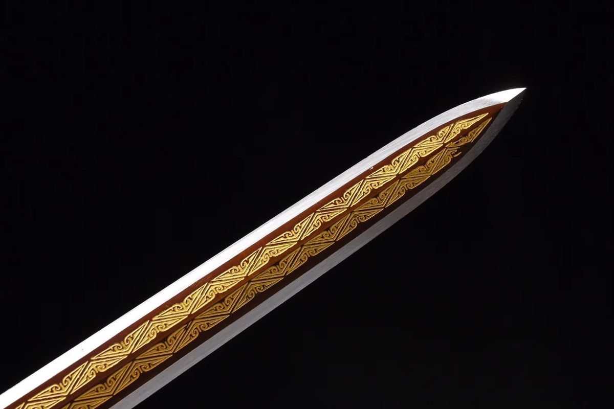 Han jian,Handmade(High carbon steel etch blade,Alloy fittings)Heat Tempered - Chinese sword shop