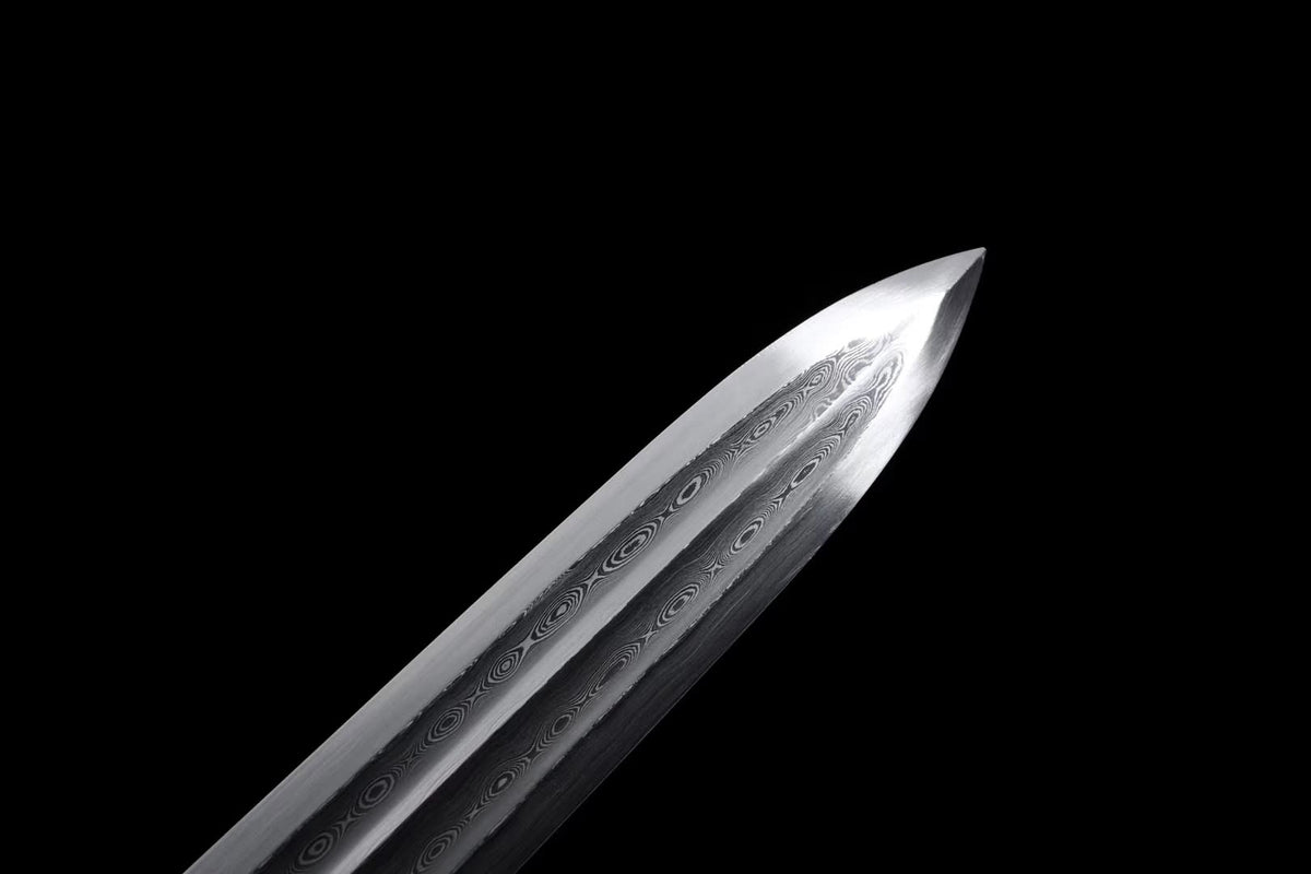 Han sword(Damascus steel blade,Ebony scabbard,Steel fittings)Length 35" - Chinese sword shop