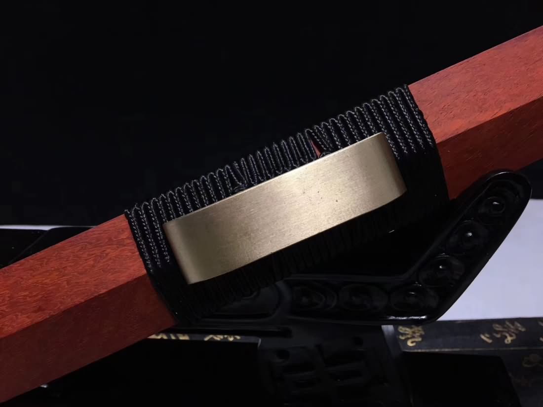 Han Jian,Damascus Steel Blade,Brass Fittings&Redwood Scabbard - Chinese sword shop