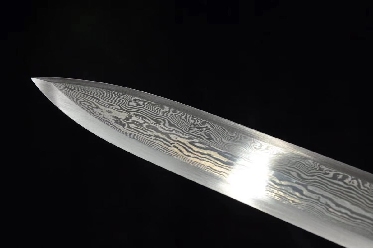 Han jian sword,Damascus steel blade,Redwood,Brass - Chinese sword shop