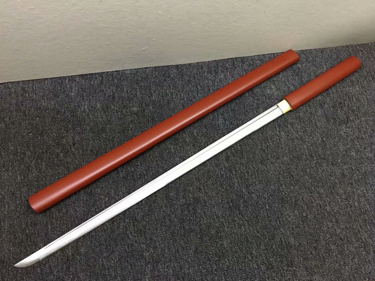 Ninja sword,Medium carbon steel,Red scabbard,Alloy fitting,Full tang - Chinese sword shop
