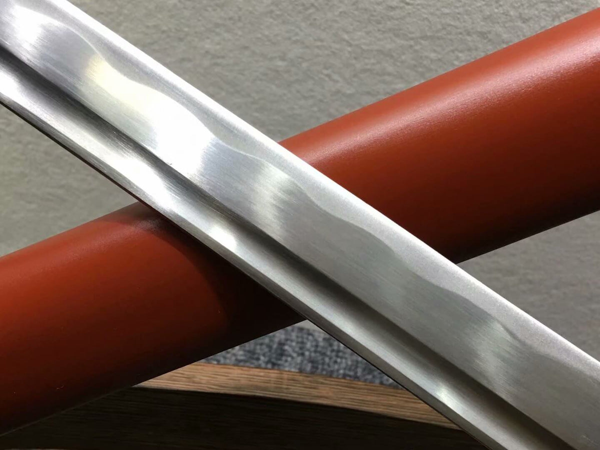 Ninja sword,Medium carbon steel,Red scabbard,Alloy fitting,Full tang - Chinese sword shop