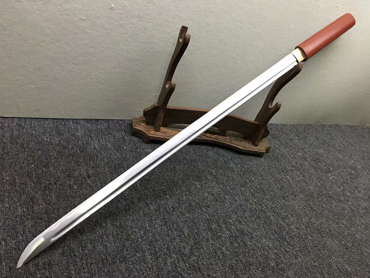 Ninja sword,Medium carbon steel,Red scabbard,Alloy fitting,Full tang - Chinese sword shop