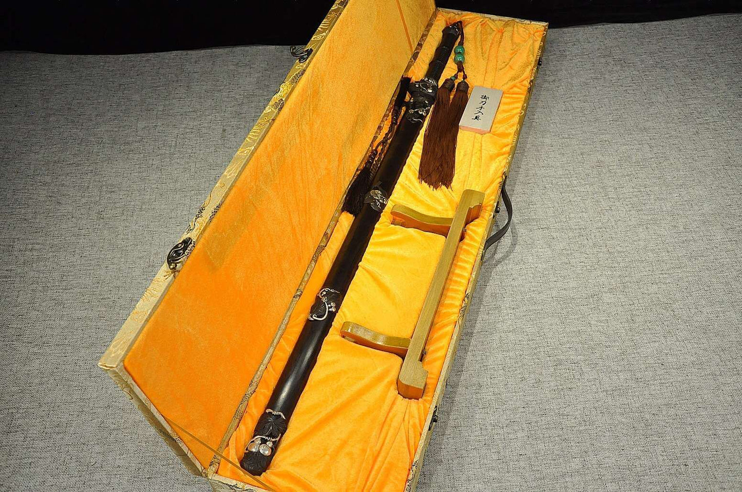 Gourd sword(Damascus steel blade,Ebony Scabbard,Brass fittings)Length 43" - Chinese sword shop