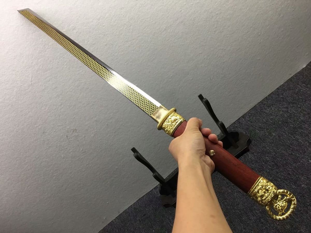 Tang dao,Sword,High carbon steel etch blade,Redwood,Alloy - Chinese sword shop