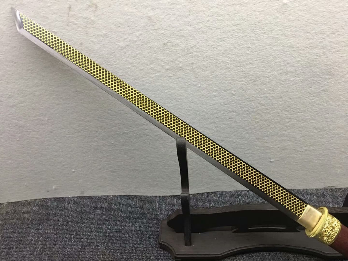 Tang dao,Sword,High carbon steel etch blade,Redwood,Alloy - Chinese sword shop