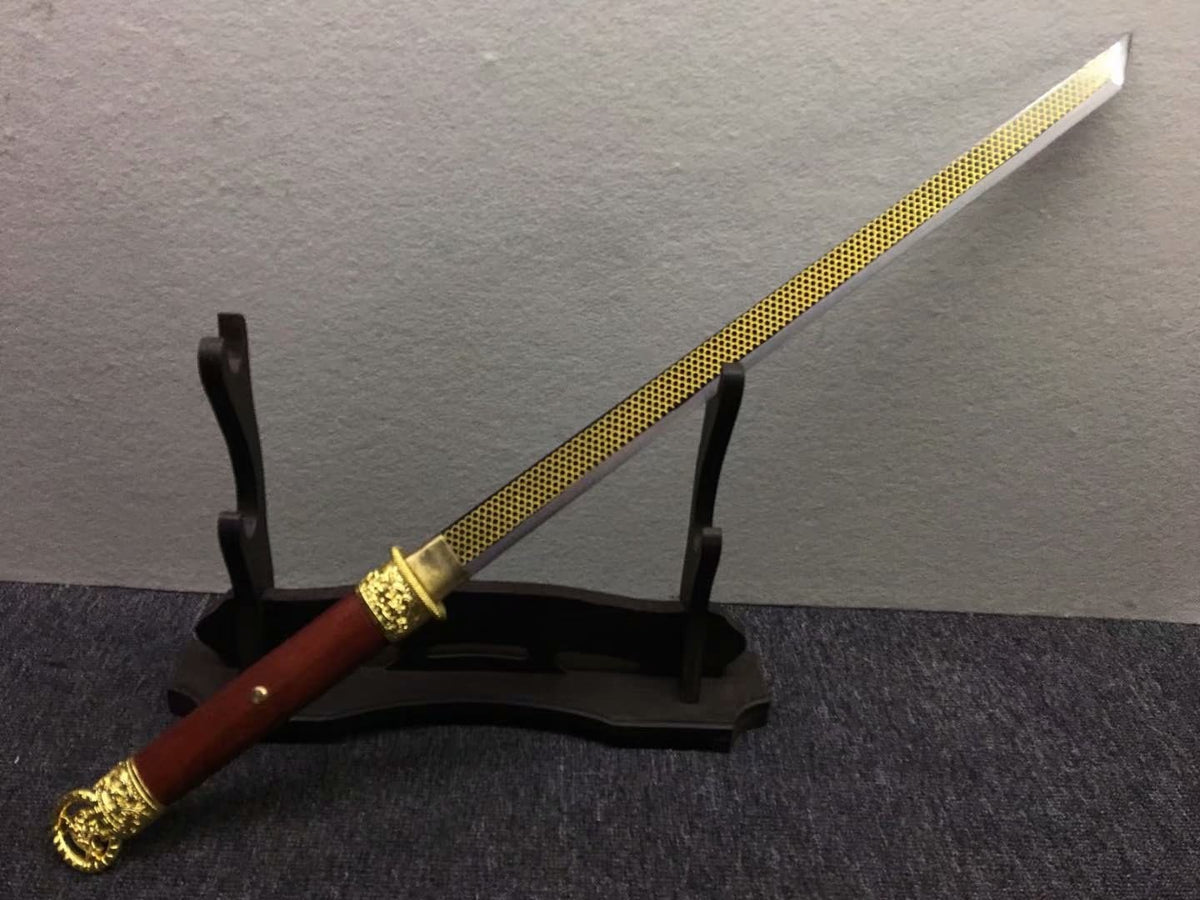 Tang dao,Sword,High carbon steel etch blade,Redwood,Alloy - Chinese sword shop