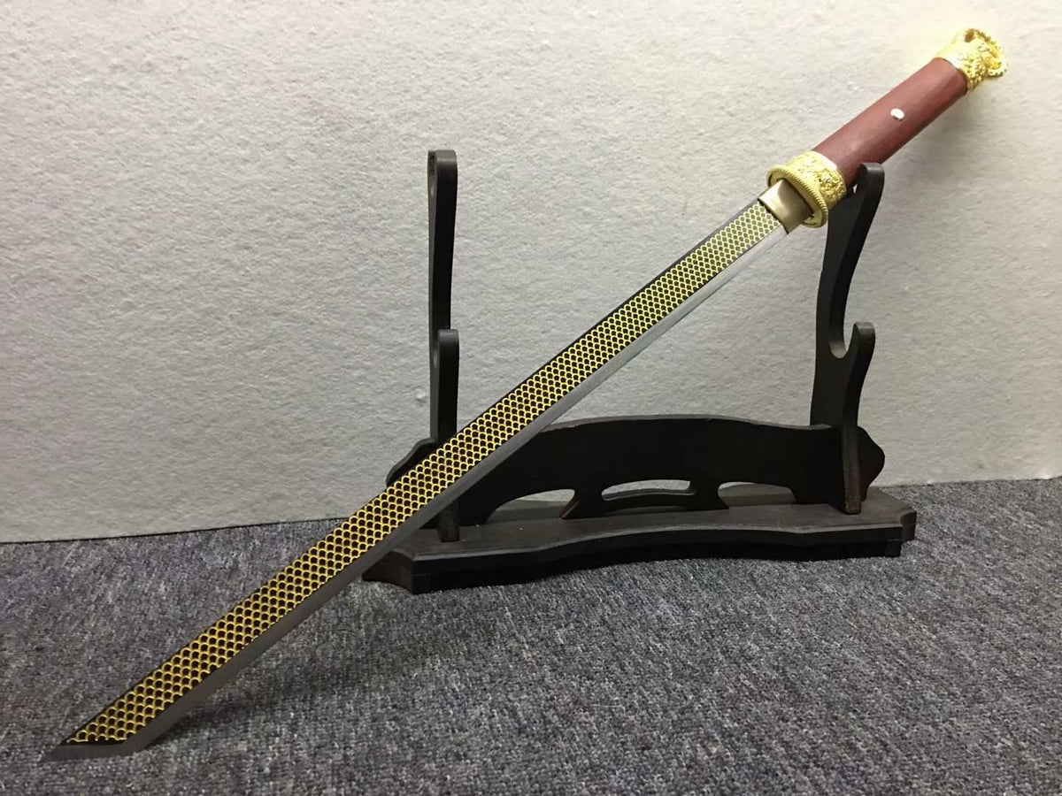 Tang dao,Sword,High carbon steel etch blade,Redwood,Alloy - Chinese sword shop
