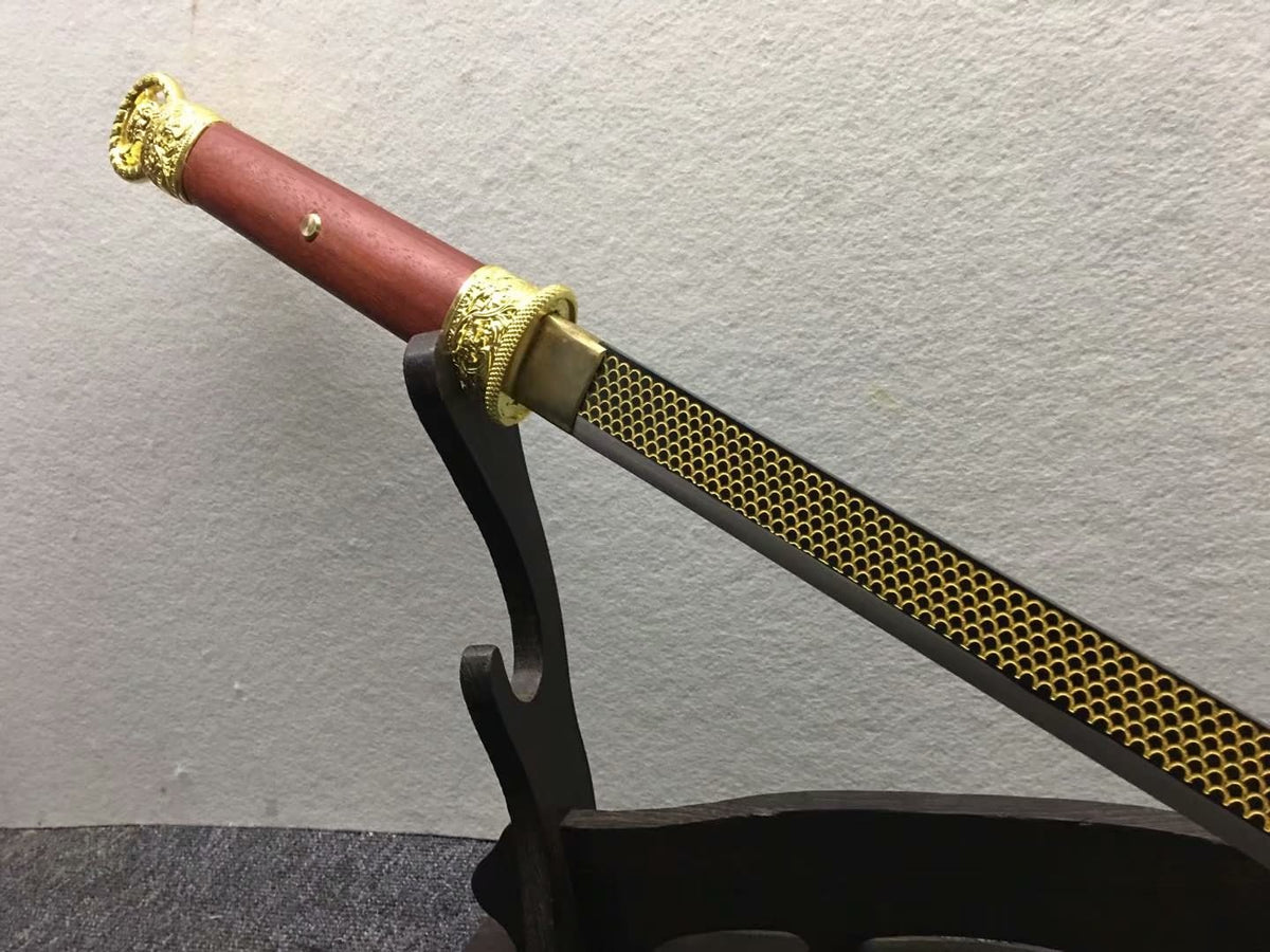 Tang dao,Sword,High carbon steel etch blade,Redwood,Alloy - Chinese sword shop