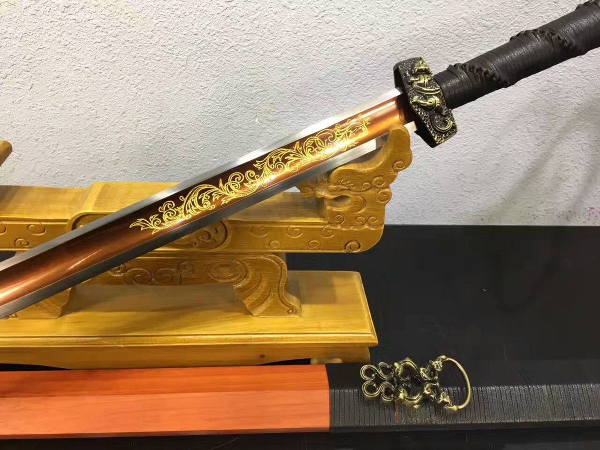 Han Dynasty sword(High carbon steel red blade,Redwood,Alloy)Length 41" - Chinese sword shop