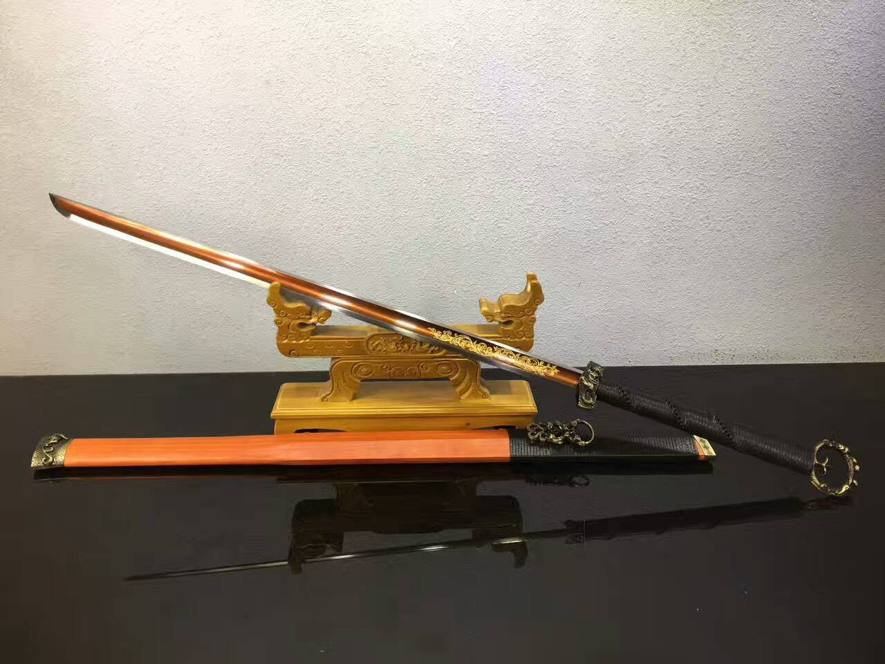 Han Dynasty sword(High carbon steel red blade,Redwood,Alloy)Length 41" - Chinese sword shop