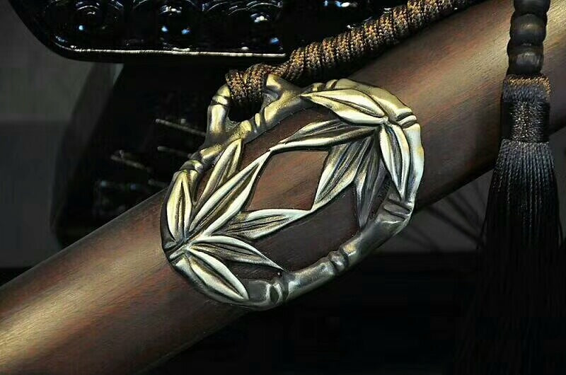 Chrysanthemum sword(Damascus steel bade,Rosewood,Brass)Length 31" - Chinese sword shop