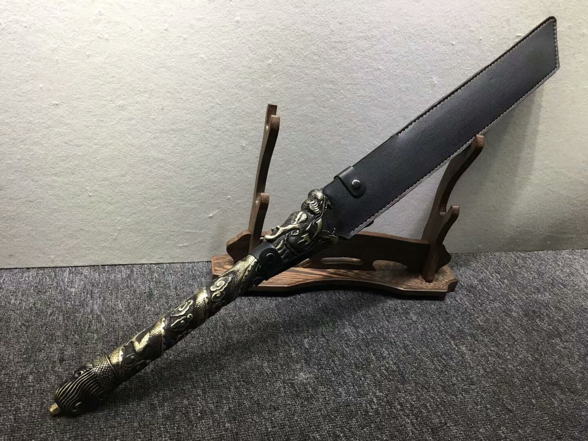 Chopper,Broadsword,High carbon steel etch blade,Leather - Chinese sword shop