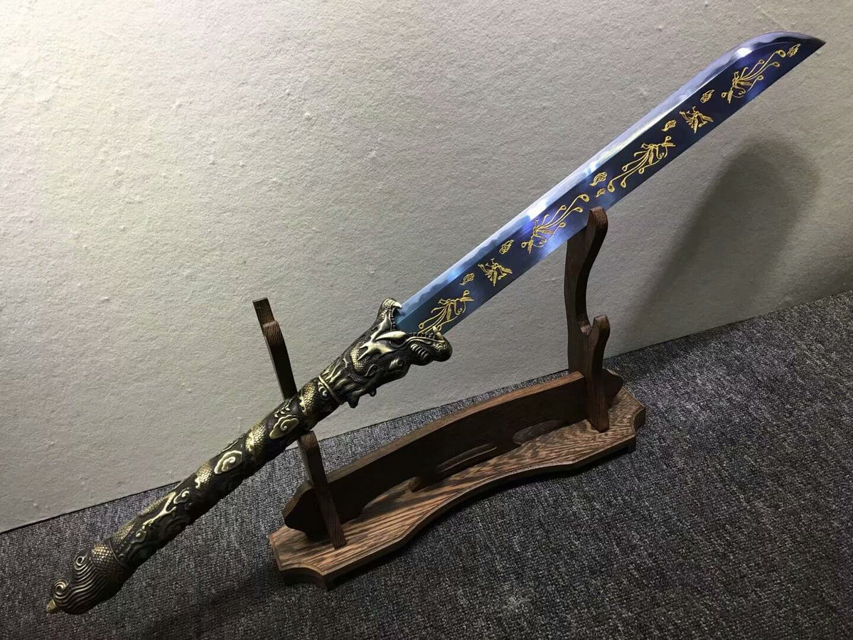 Chopper,Broadsword,High carbon steel etch blade,Leather - Chinese sword shop