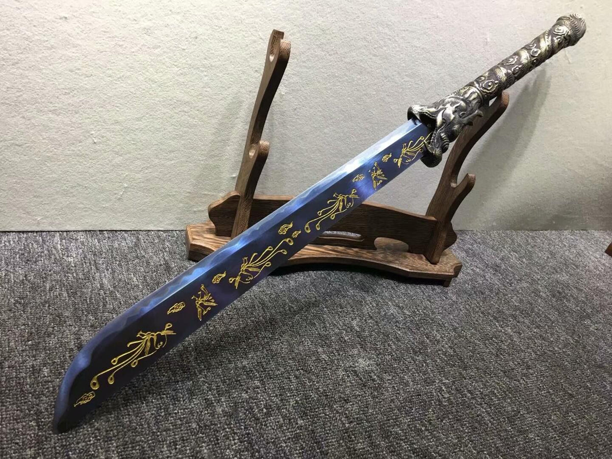 Chopper,Broadsword,High carbon steel etch blade,Leather - Chinese sword shop