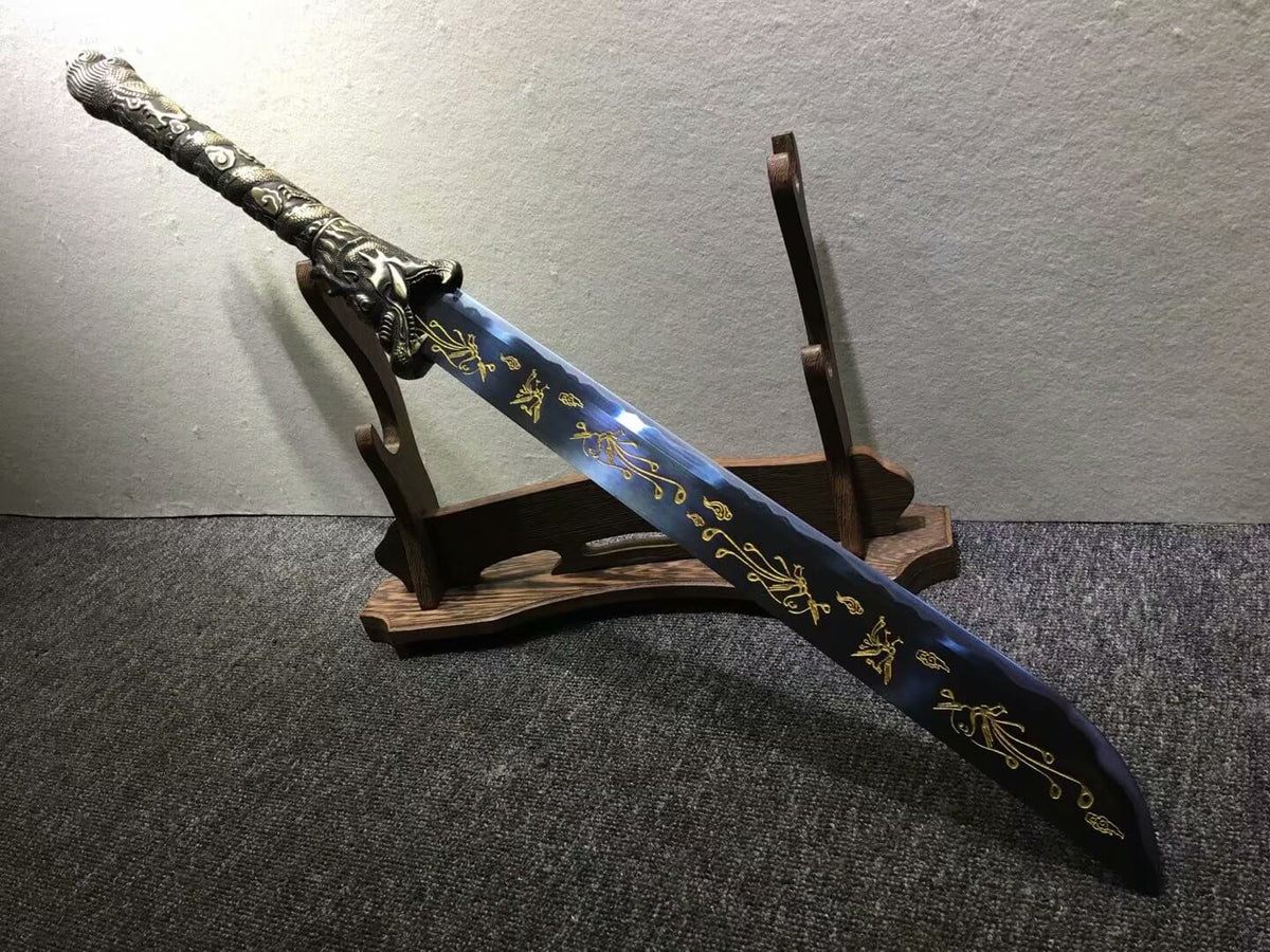 Chopper,Broadsword,High carbon steel etch blade,Leather - Chinese sword shop