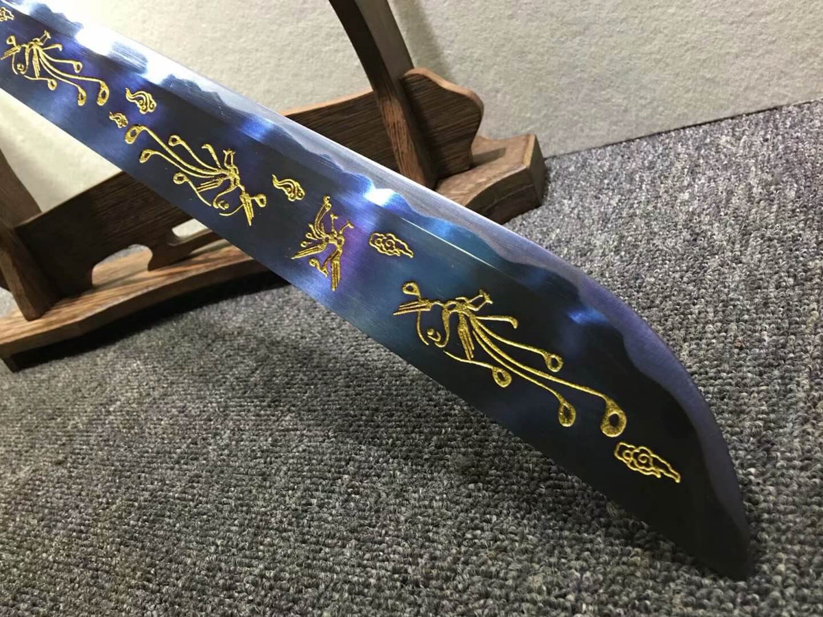 Chopper,Broadsword,High carbon steel etch blade,Leather - Chinese sword shop