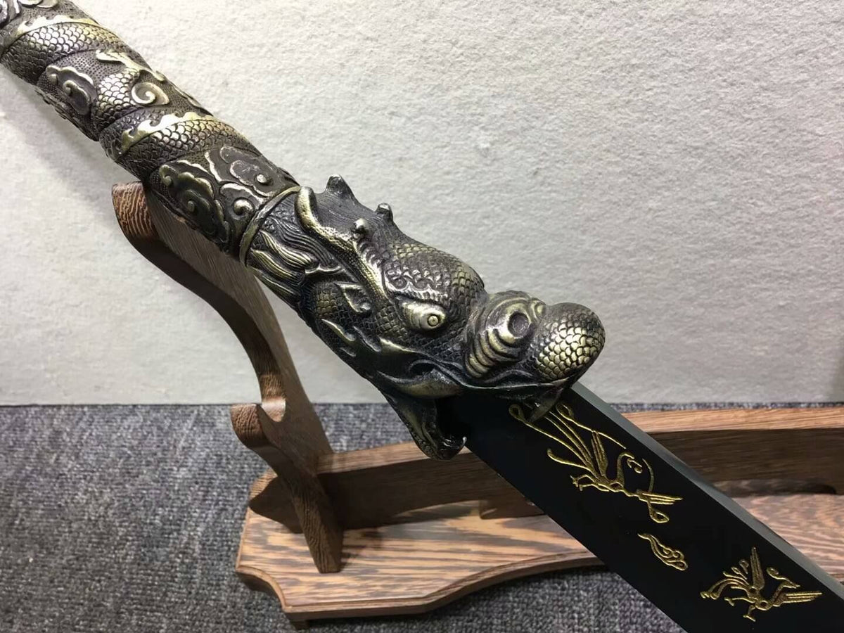 Chopper,Broadsword,High carbon steel etch blade,Leather - Chinese sword shop