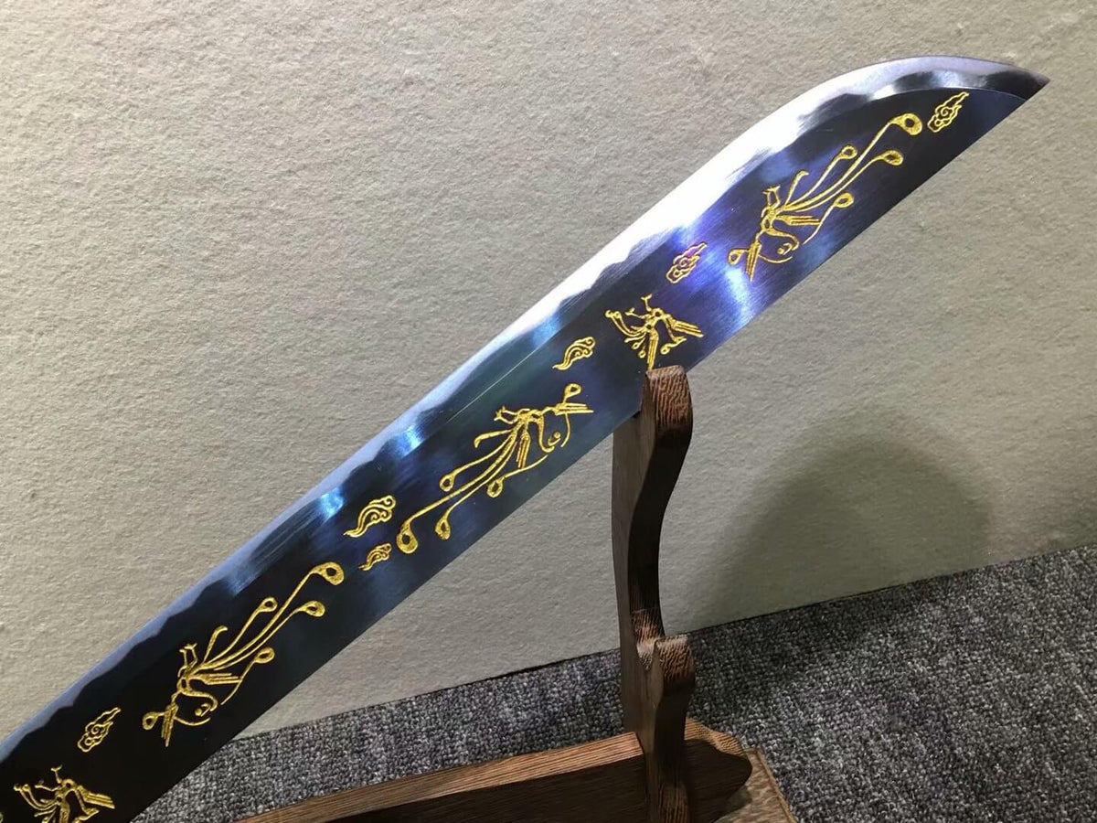 Chopper,Broadsword,High carbon steel etch blade,Leather - Chinese sword shop