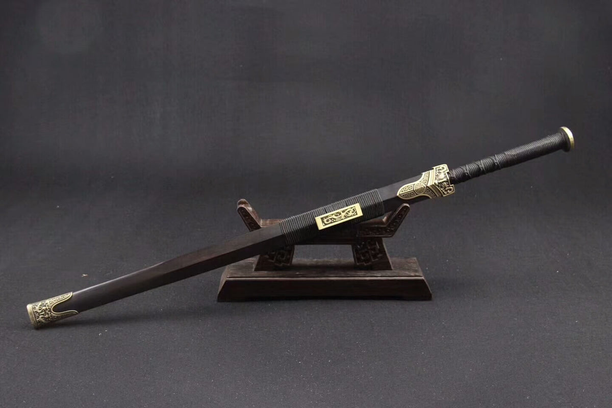 Hanwu sword(Damascus steel blade,Ebony scabbard,Brass fittings)Length 42" - Chinese sword shop