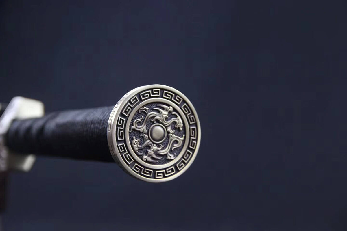 Hanwu sword(Damascus steel blade,Ebony scabbard,Brass fittings)Length 42" - Chinese sword shop