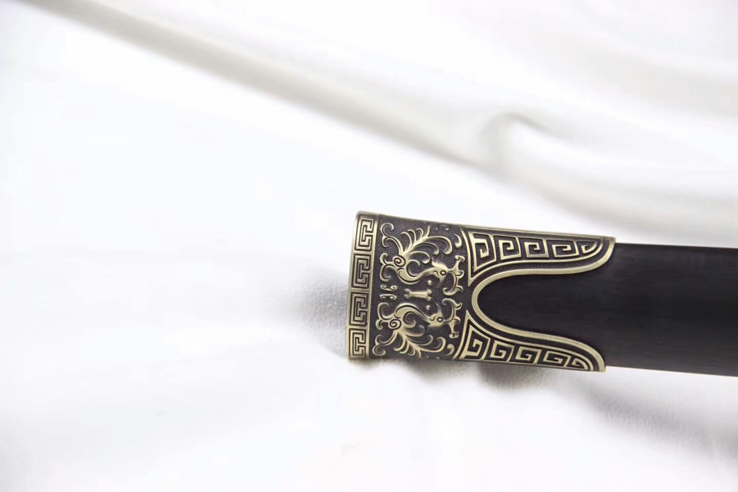 Hanwu sword(Damascus steel blade,Ebony scabbard,Brass fittings)Length 42" - Chinese sword shop