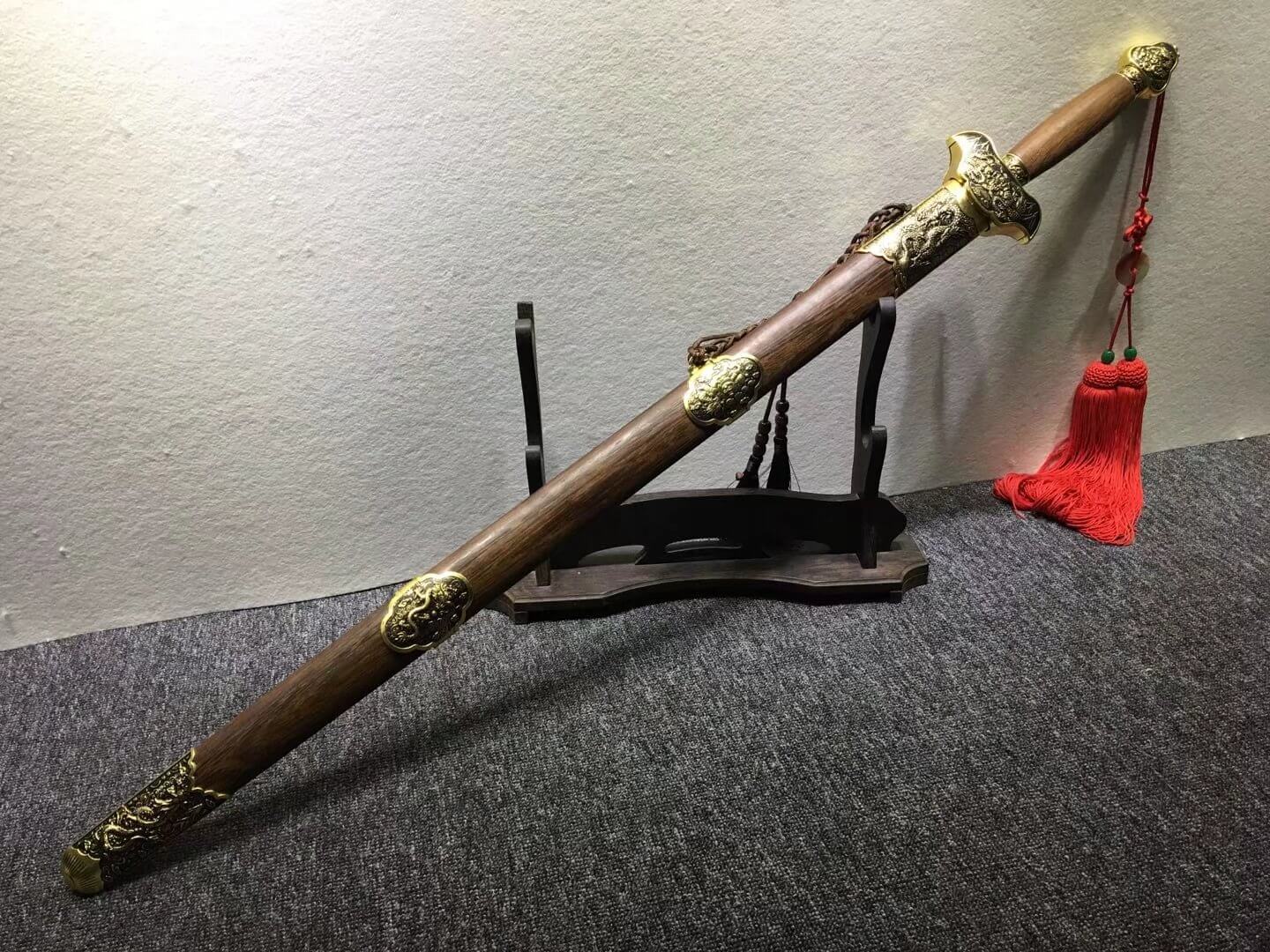 Loong sword/High manganese steel etch blade/Alloy fittings/Rosewood scabbard - Chinese sword shop