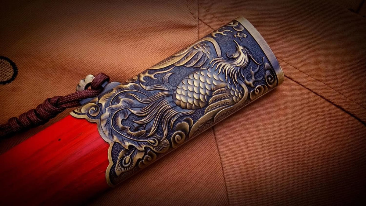 Phoenix swords,Damascus steel blade,Redwood scabbard - Chinese sword shop