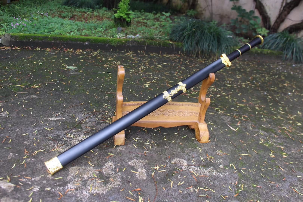 Flying shark sword,High carbon steel blade,black wood scabbard - Chinese sword shop