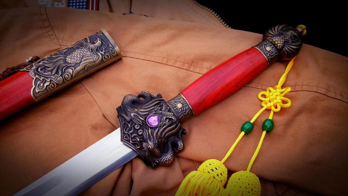 Phoenix swords,Damascus steel blade,Redwood scabbard - Chinese sword shop