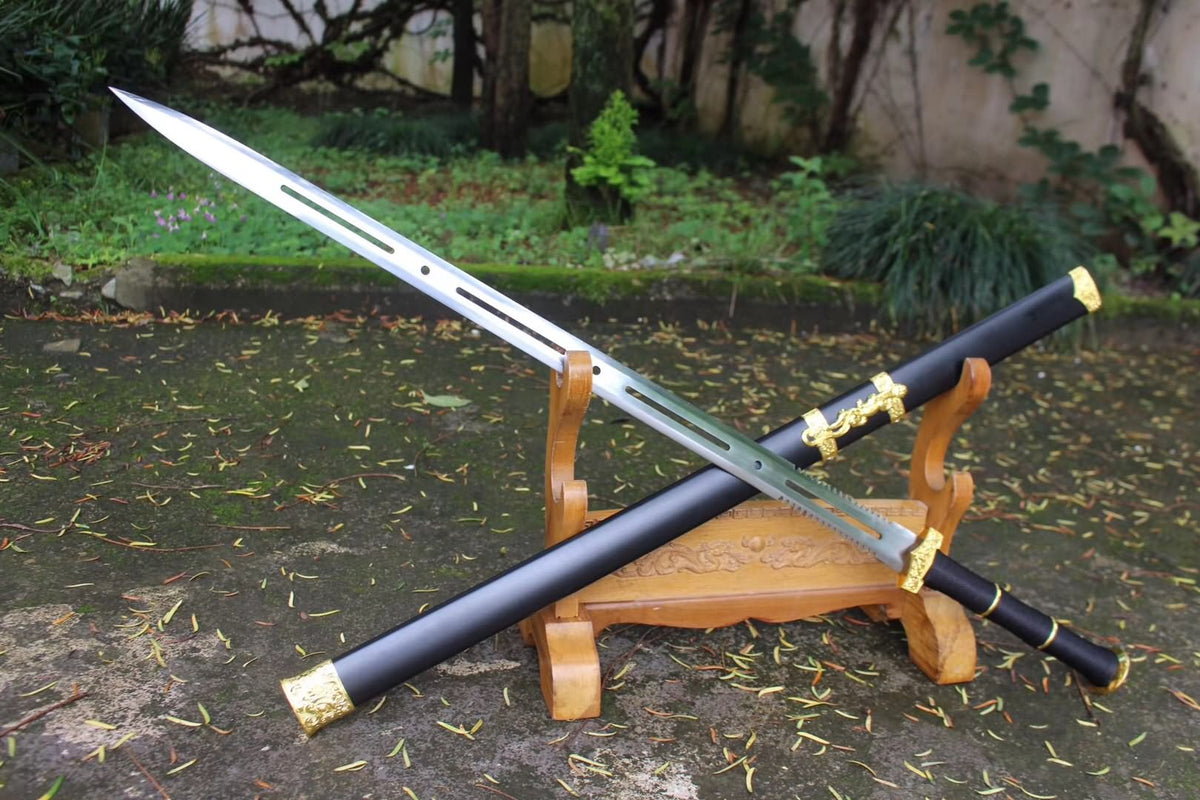 Flying shark sword,High carbon steel blade,black wood scabbard - Chinese sword shop