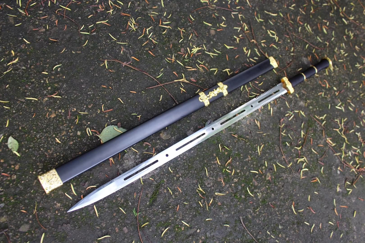 Flying shark sword,High carbon steel blade,black wood scabbard - Chinese sword shop