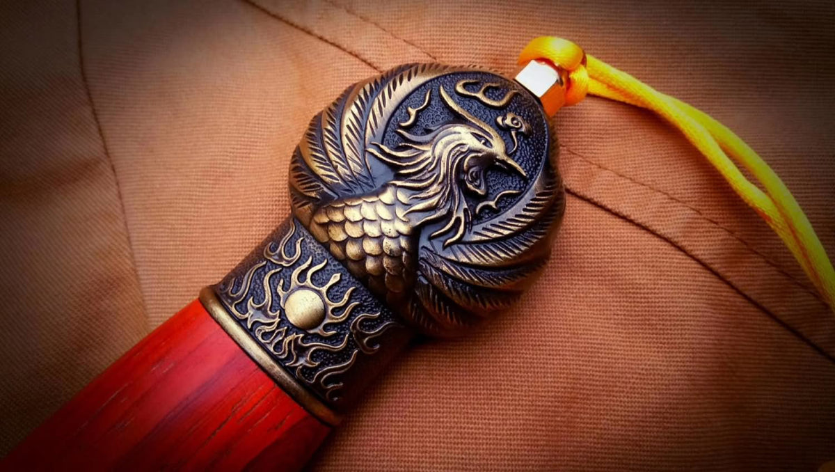 Phoenix swords,Damascus steel blade,Redwood scabbard - Chinese sword shop