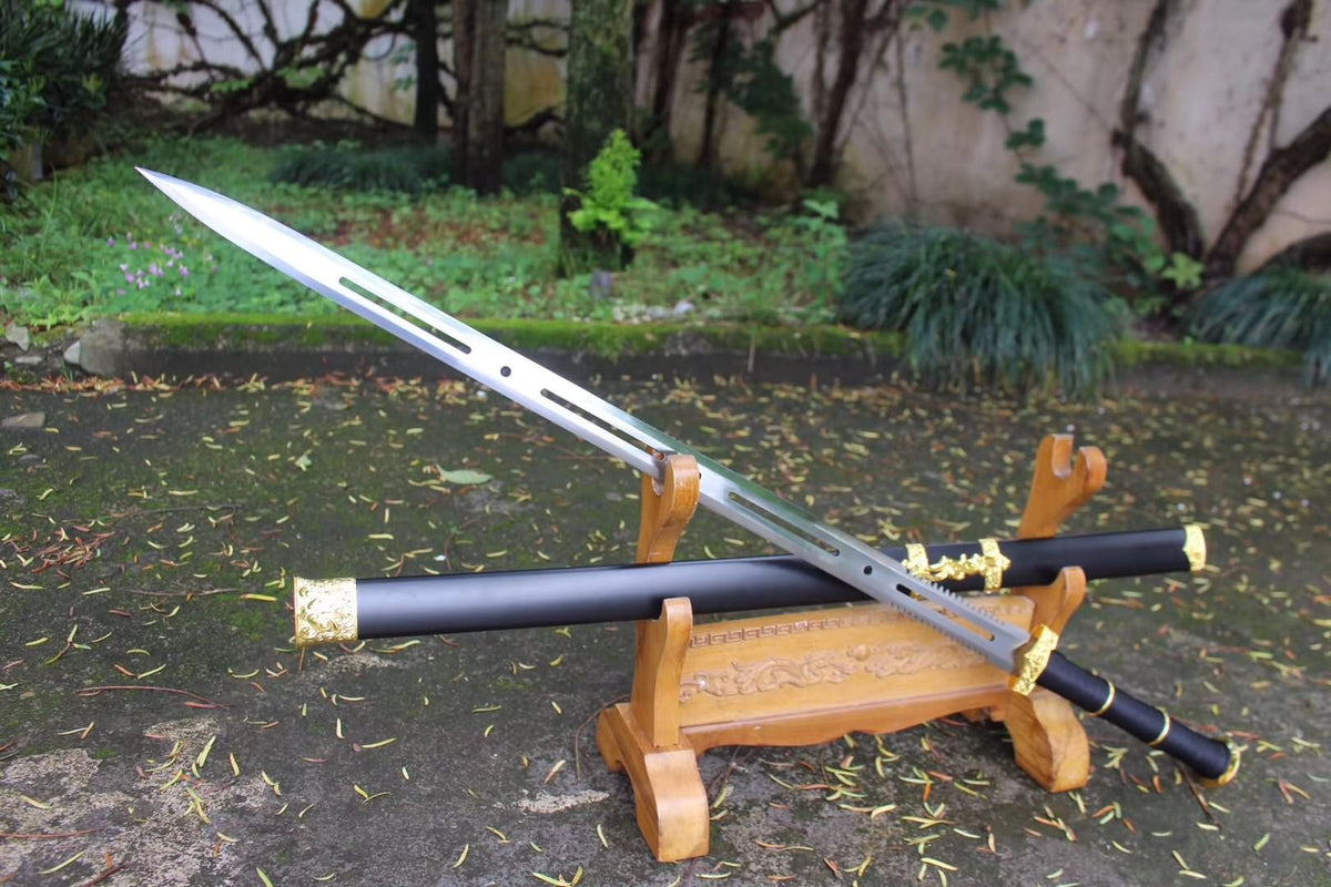 Flying shark sword,High carbon steel blade,black wood scabbard - Chinese sword shop