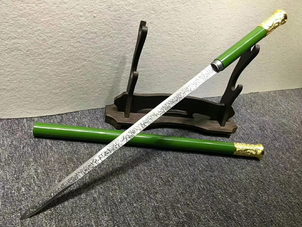 Stick sword,Handmade(High carbon steel etch blade)Full tang - Chinese sword shop