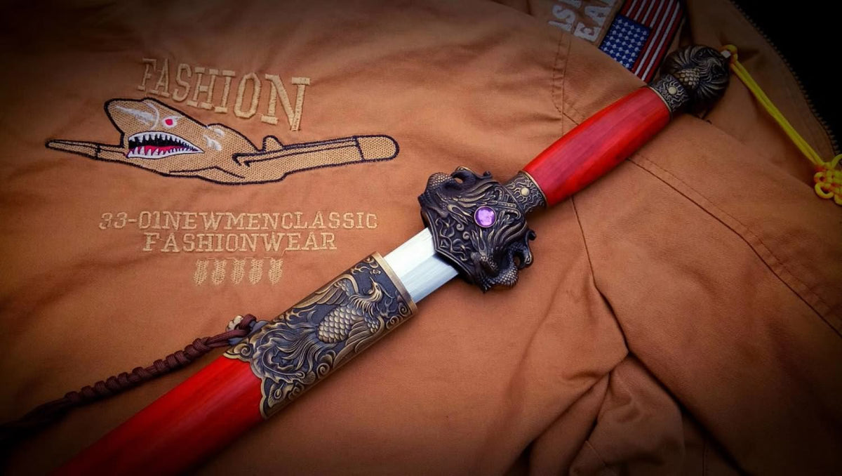 Phoenix swords,Damascus steel blade,Redwood scabbard - Chinese sword shop