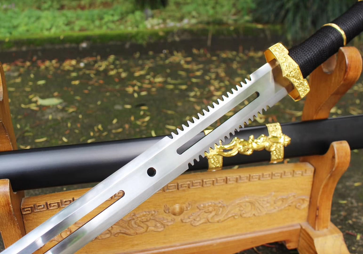 Flying shark sword,High carbon steel blade,black wood scabbard - Chinese sword shop