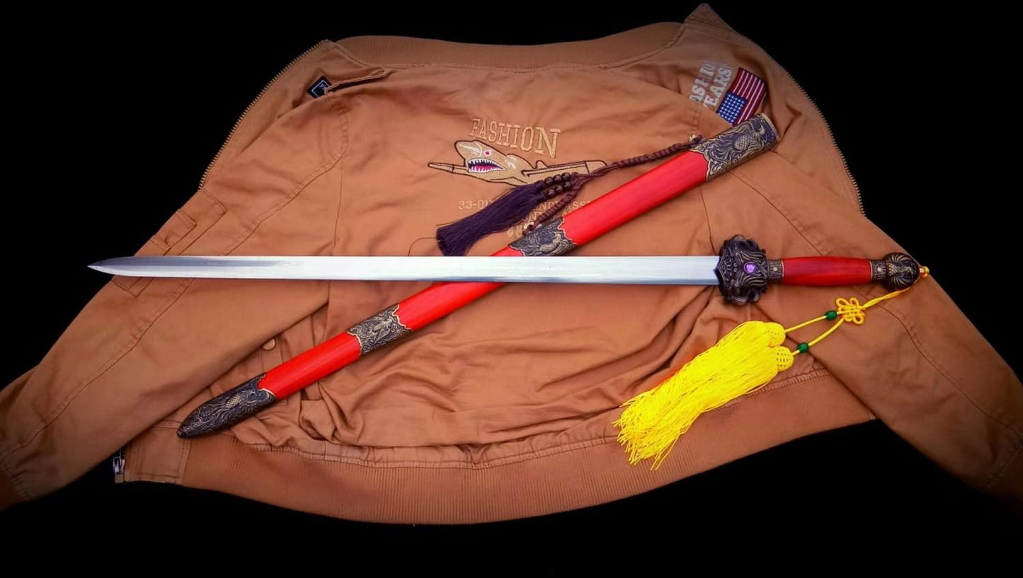 Phoenix swords,Damascus steel blade,Redwood scabbard - Chinese sword shop