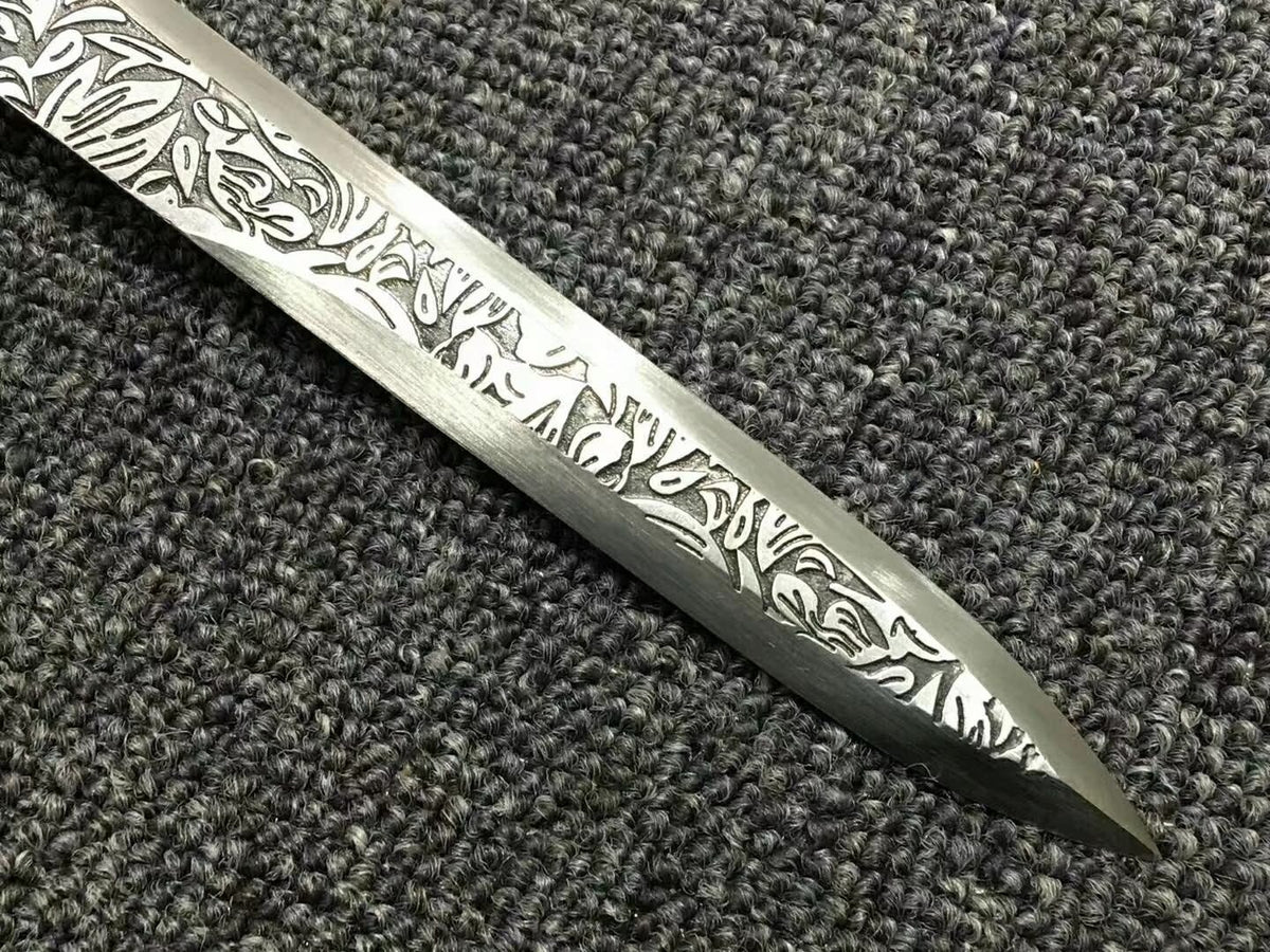 Stick sword,Handmade(High carbon steel etch blade)Full tang - Chinese sword shop